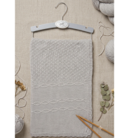 W23383-S: Baby Grey Knitted Shawl